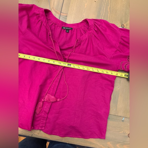 INC Linen Fuchsia Embroidered Blouse Size XL - Picture 4 of 6